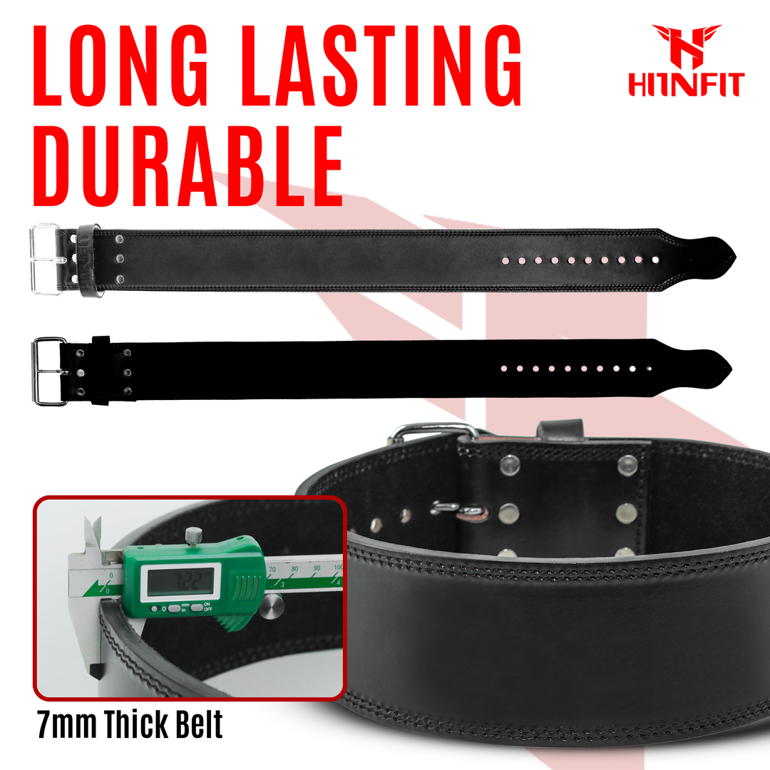 7mm Full Grain Vegetable-Tanned Leather Powerlifting Belt (Single Prong)