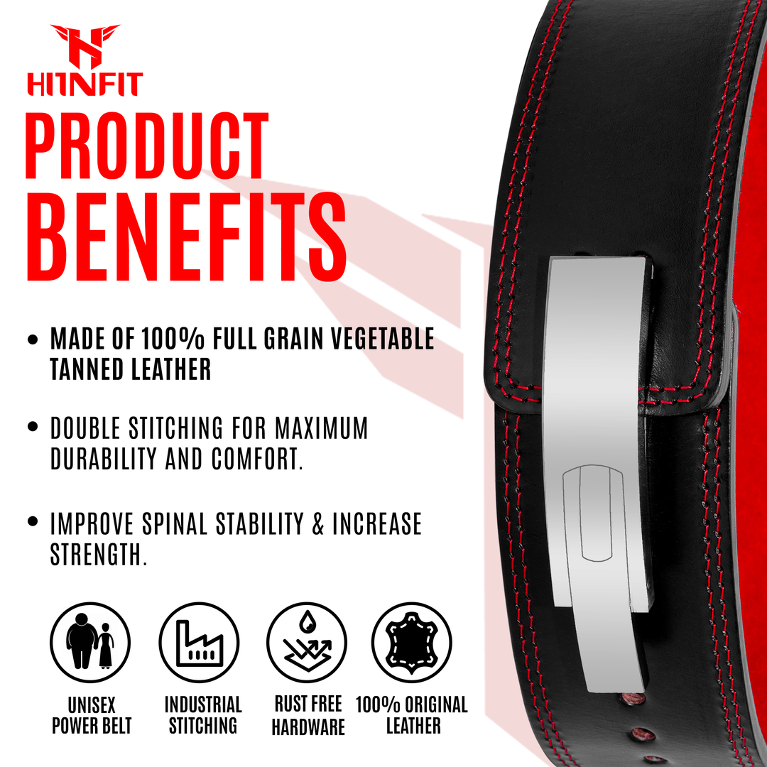 10mm Lever Powerlifting Belt (Double Tone - Black/Red)