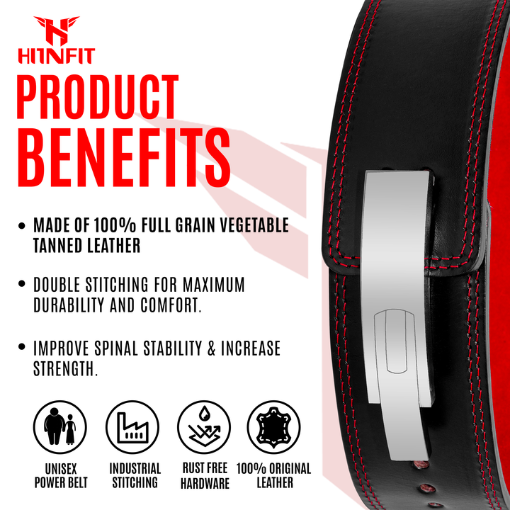 10mm Lever Powerlifting Belt (Double Tone - Black/Red)
