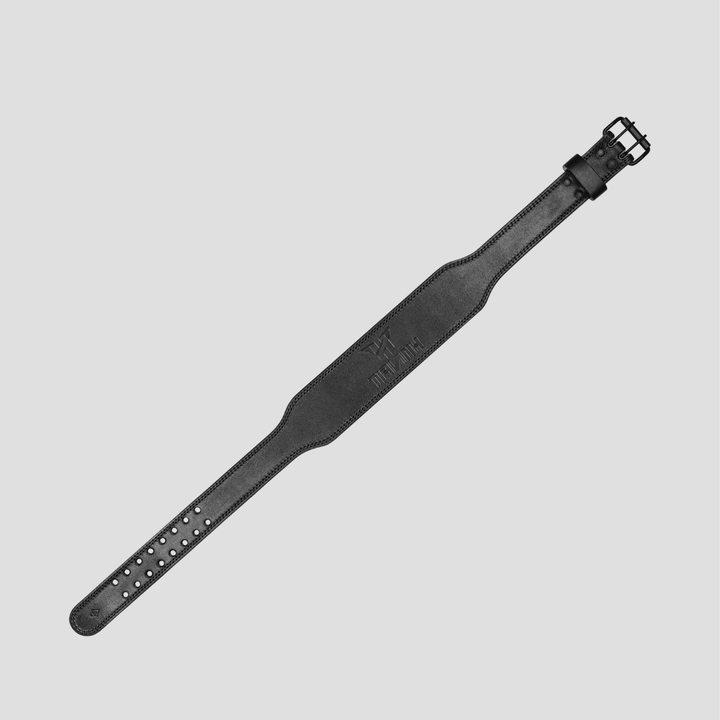 7mm Classic Weight Lifting Leather Belt (Black/Red)