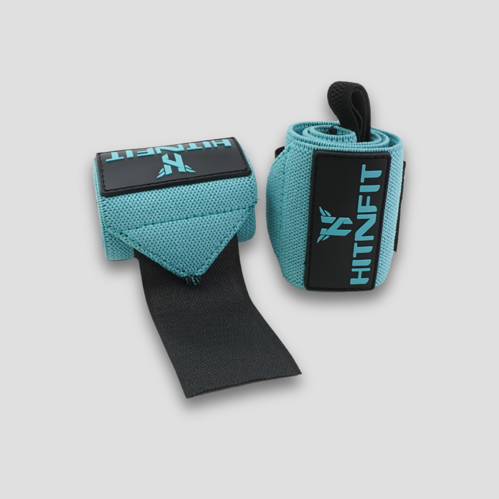 Weightlifting Wrist Wraps 18" (Heavy - Aqua)