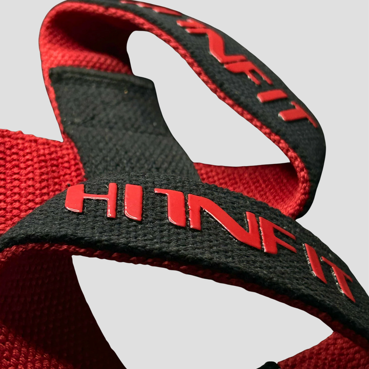 Cotton Lifting Straps (Black/Red - 24")