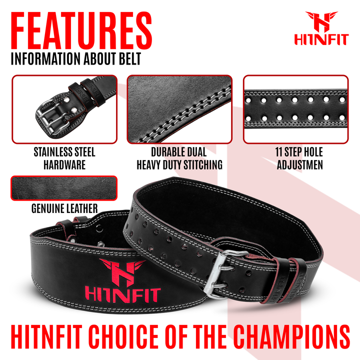 Classic Weightlifting Leather Belt (Black)