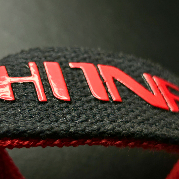 Dual Ply Red Black Weight Lifting Straps