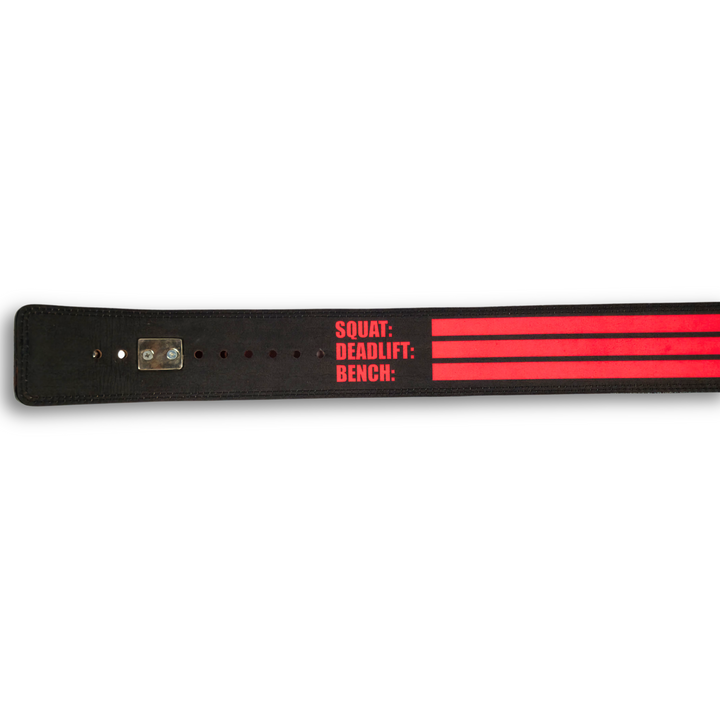 HIT N FIT Lever Belt 10mm Premium Leather (Red/Black)
