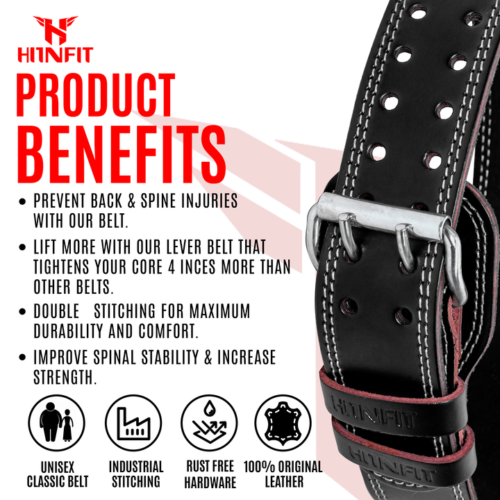 Hit n fit Classic Weightlifting Leather Belt