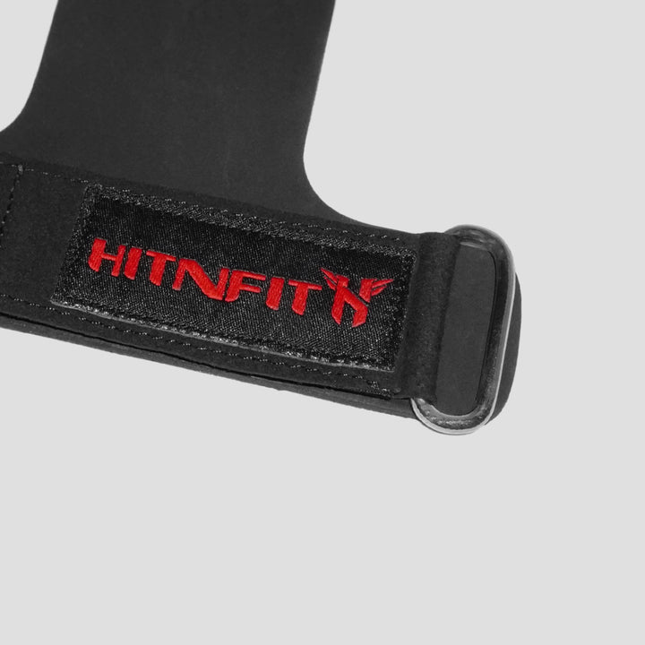 Leather Hand Grips - Fingerhole &amp; Hit n fit logo