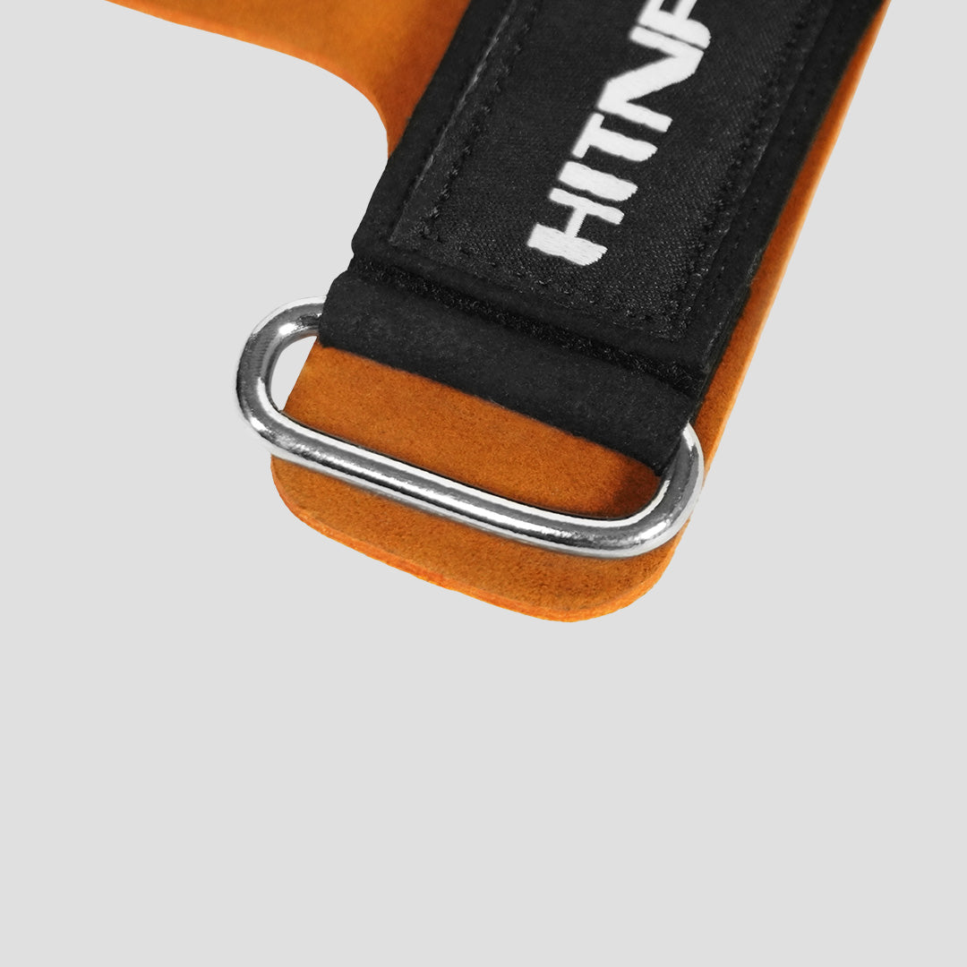 Leather Hand Grips - metal D-ring