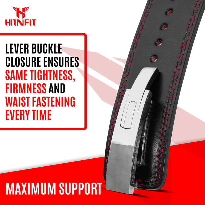 Lever Powerlifting Belt Silver Buckle