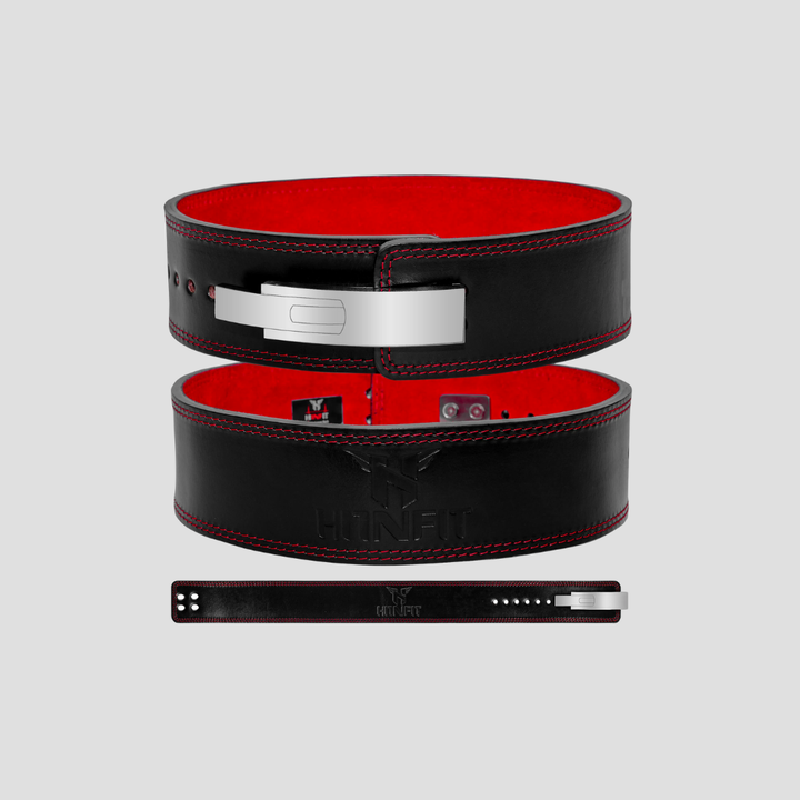 10mm Lever Powerlifting Belt (Black-Red)