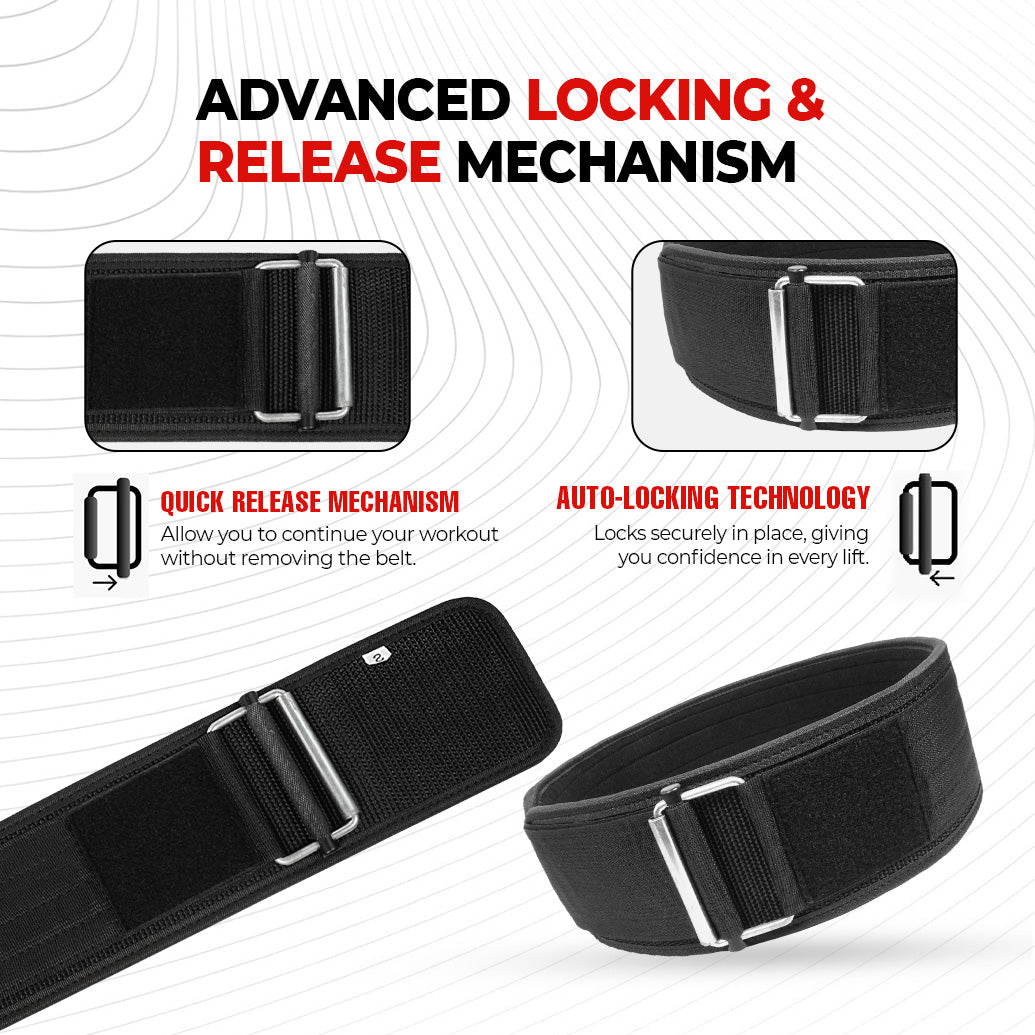 Quick Lock Weightlifting Belt (Nylon/Neoprene)