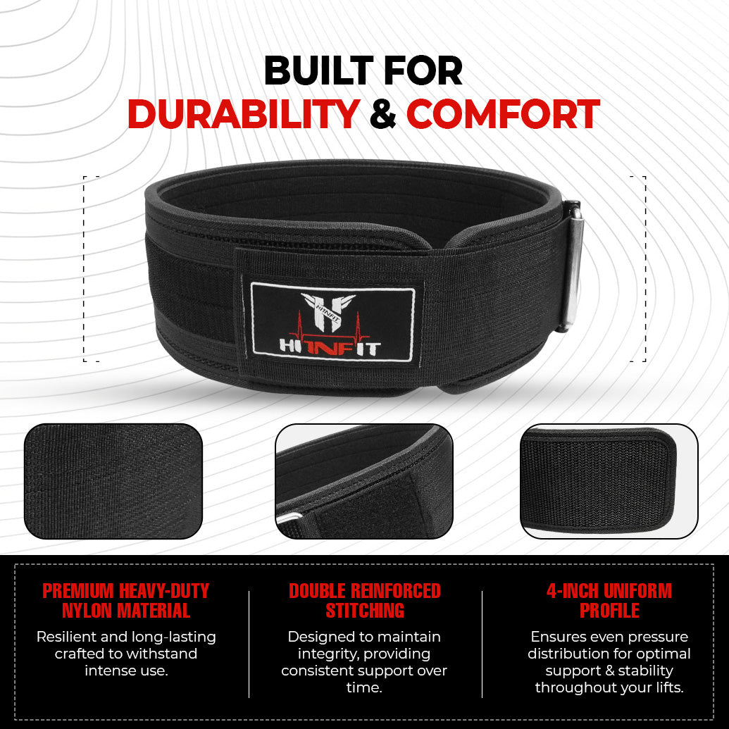 Quick Lock Weightlifting Belt (Nylon/Neoprene)